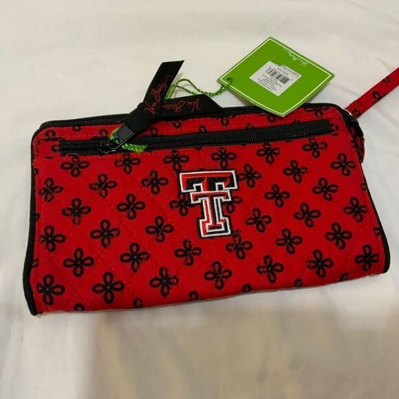 Vera Bradley Texas Tech University Red Raiders Front Zip Wristlet - Picture 1 of 9